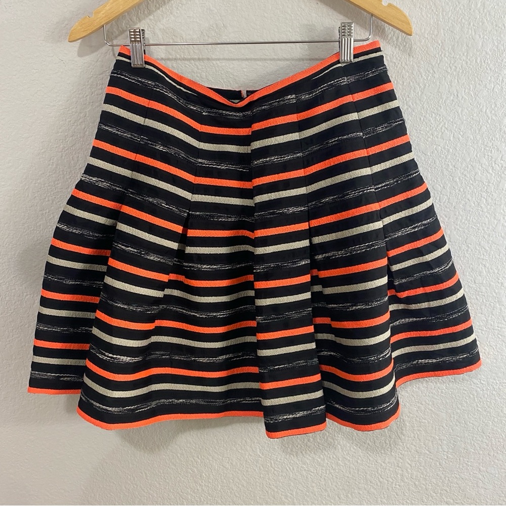 Anthropologie HD in Paris Striped Black and Orange Women's Skirt